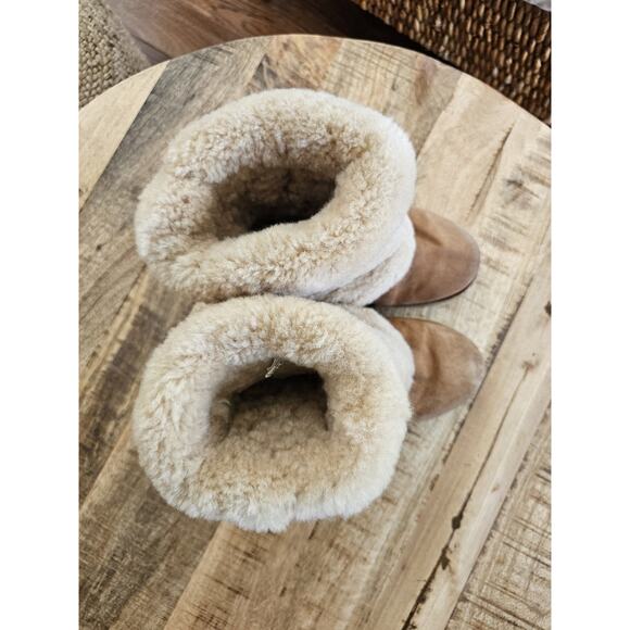 Ugg Maylin 3220 Chestnut Suede Shearling Boots Women's US Size 7 Y2K Preppy - Picture 3 of 16